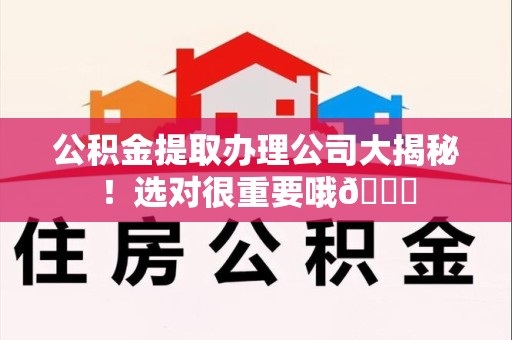 定远公积金提取办理公司大揭秘！选对很重要哦😎